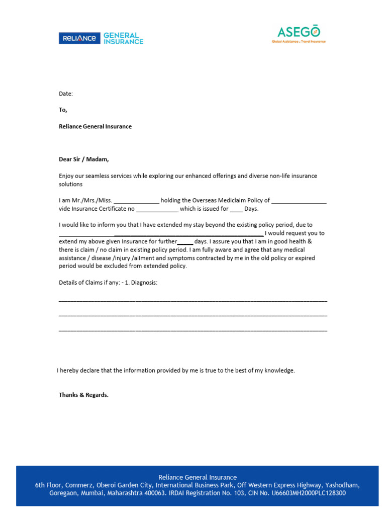 Extention Letter RGI | PDF