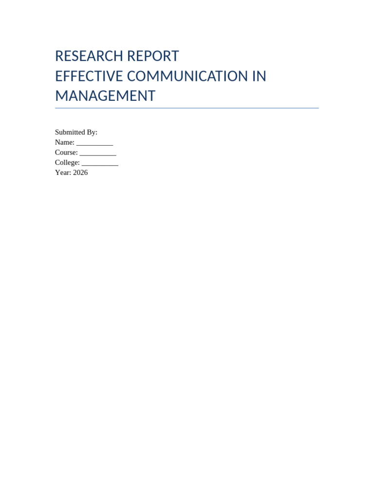 Effective Communication Report | PDF | Human Communication | Communication