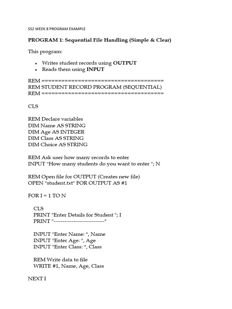 Ss2 Week 8 Program Example (1) | PDF