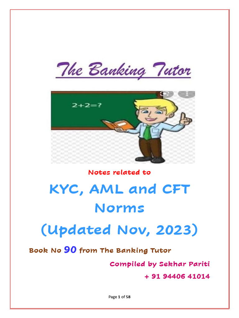 Book 90 - Kyc Aml Cft Notes - Nov 2023 | PDF | Wire Transfer | Money