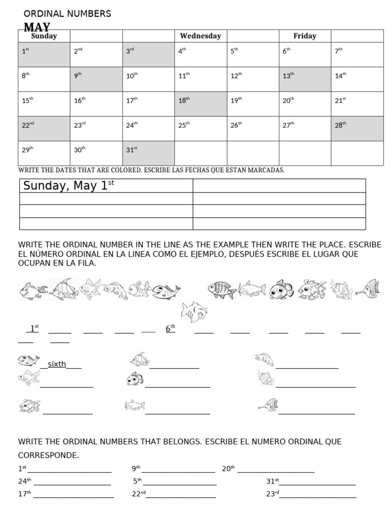 Ordinal Numbers Fun Activities Games 19050 | PDF