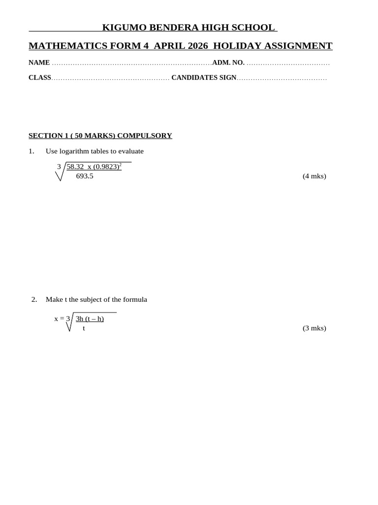 Math f4 Holiday Assignment(1) | PDF | Angle | Circle