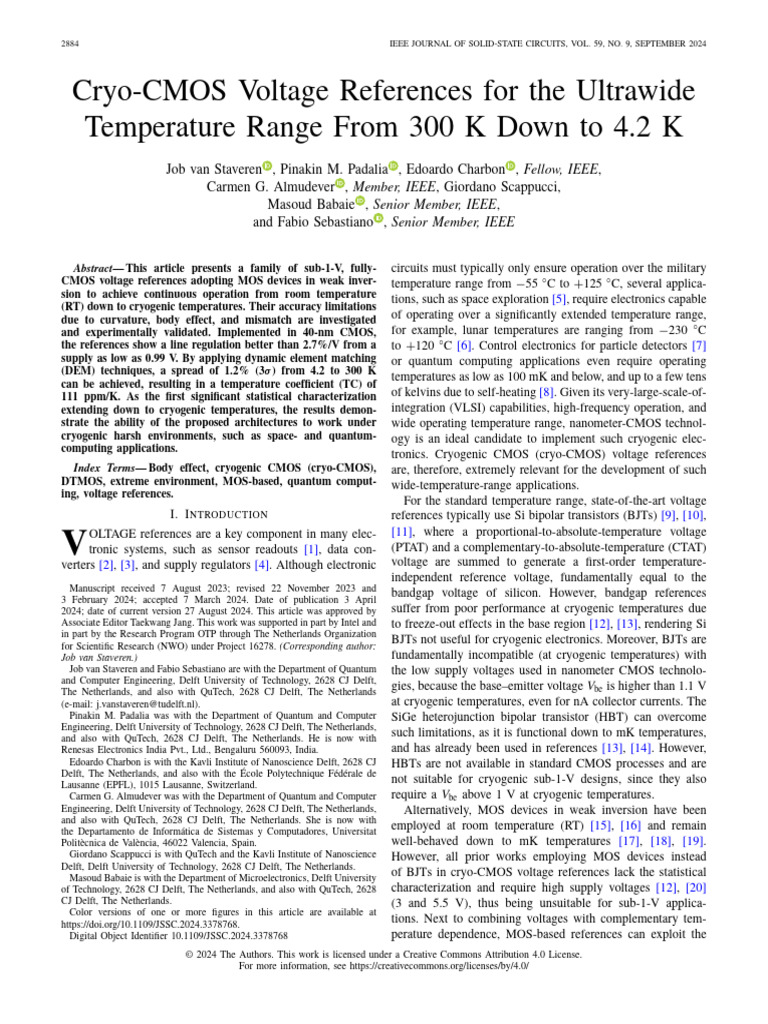 Cryo-CMOS Voltage References for the Ultrawide Temperature Range From ...