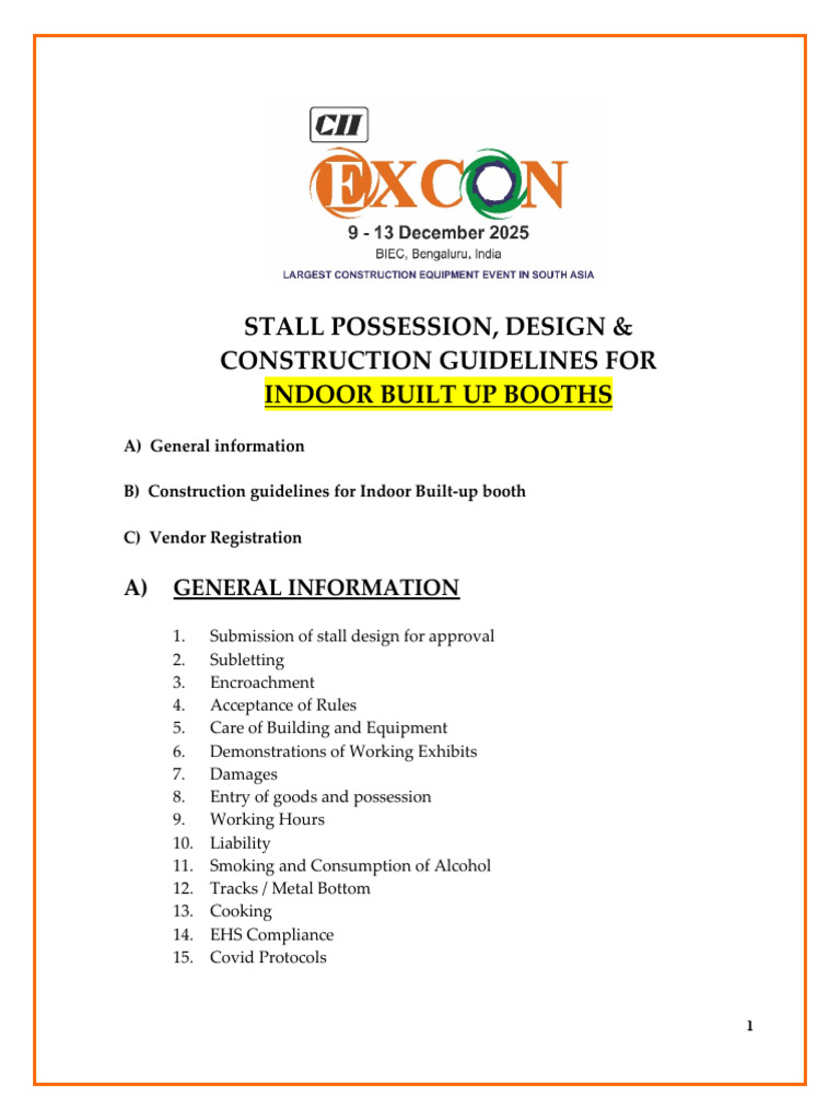 Excon 2025 - Indoor Built Up Design Guidelines | PDF | Electrical Wiring