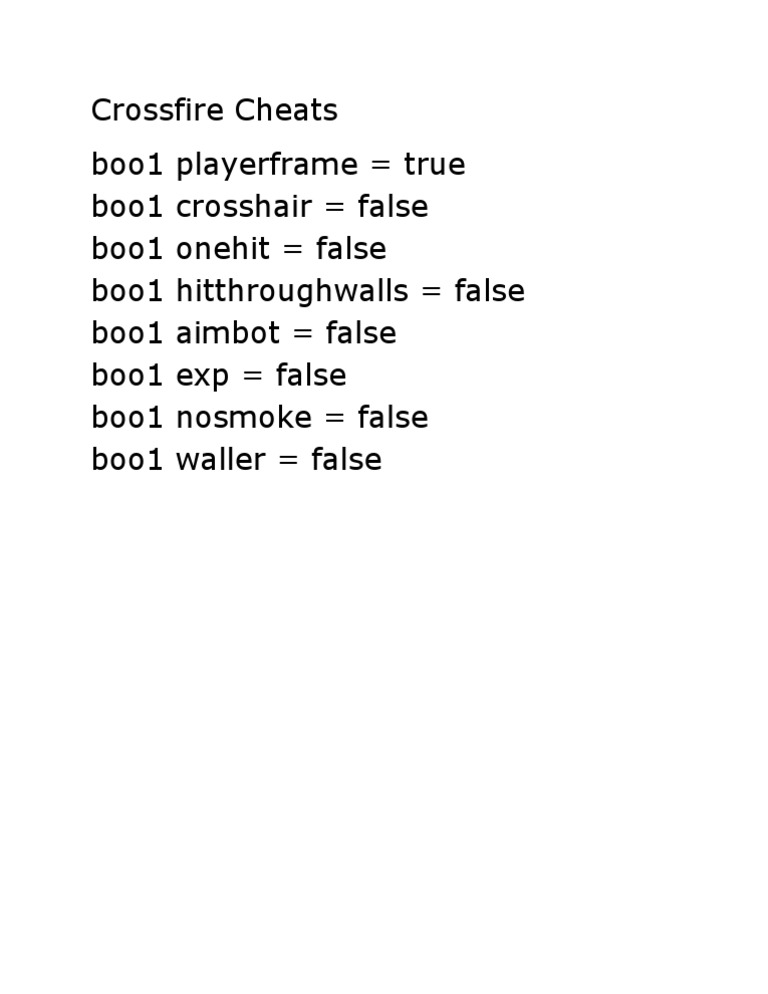 Crossfire Cheat Codes Overview | PDF