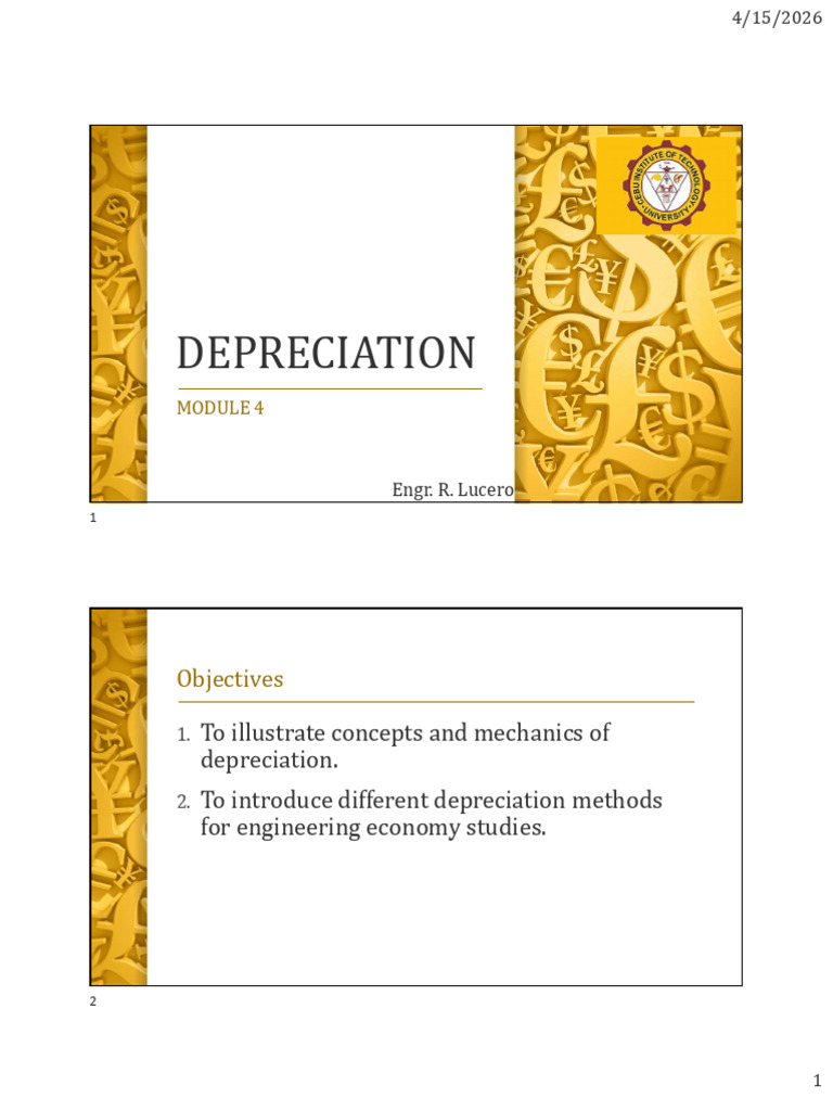 MODULE 4 Depreciation | PDF | Depreciation | Book Value