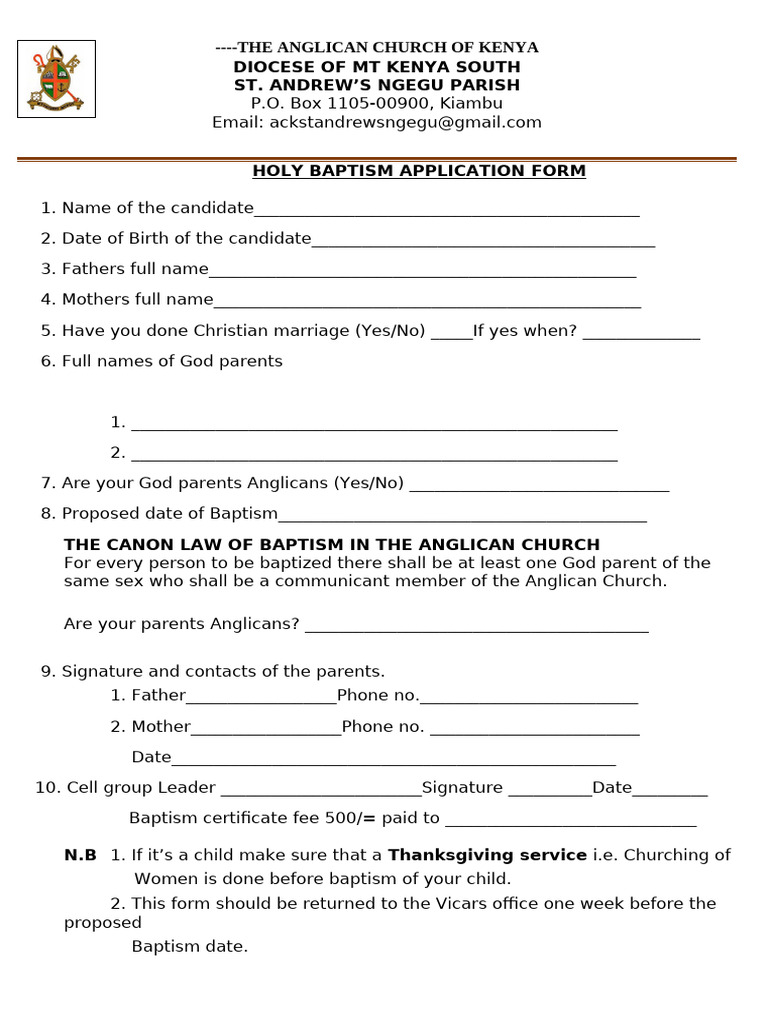 Baptism Form (Copy)5] | PDF