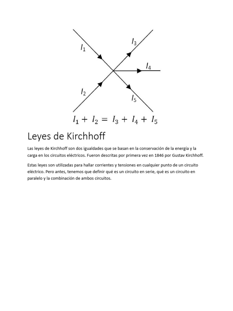 Leyes de Kirchhoff | PDF | Red eléctrica | voltaje