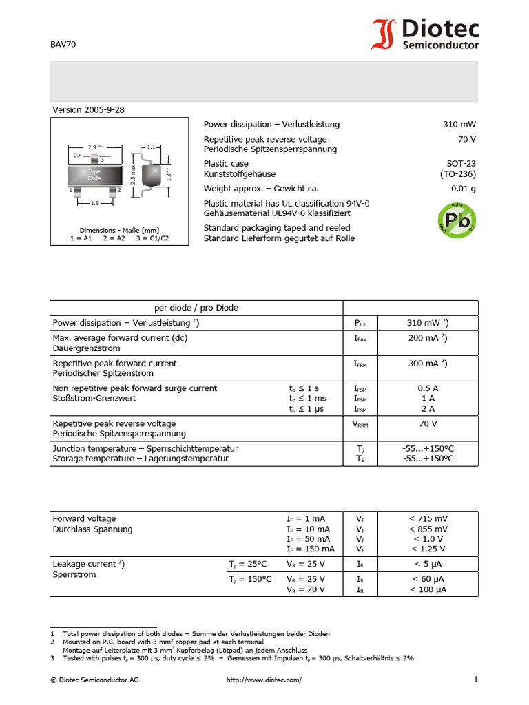 BAV70 | PDF