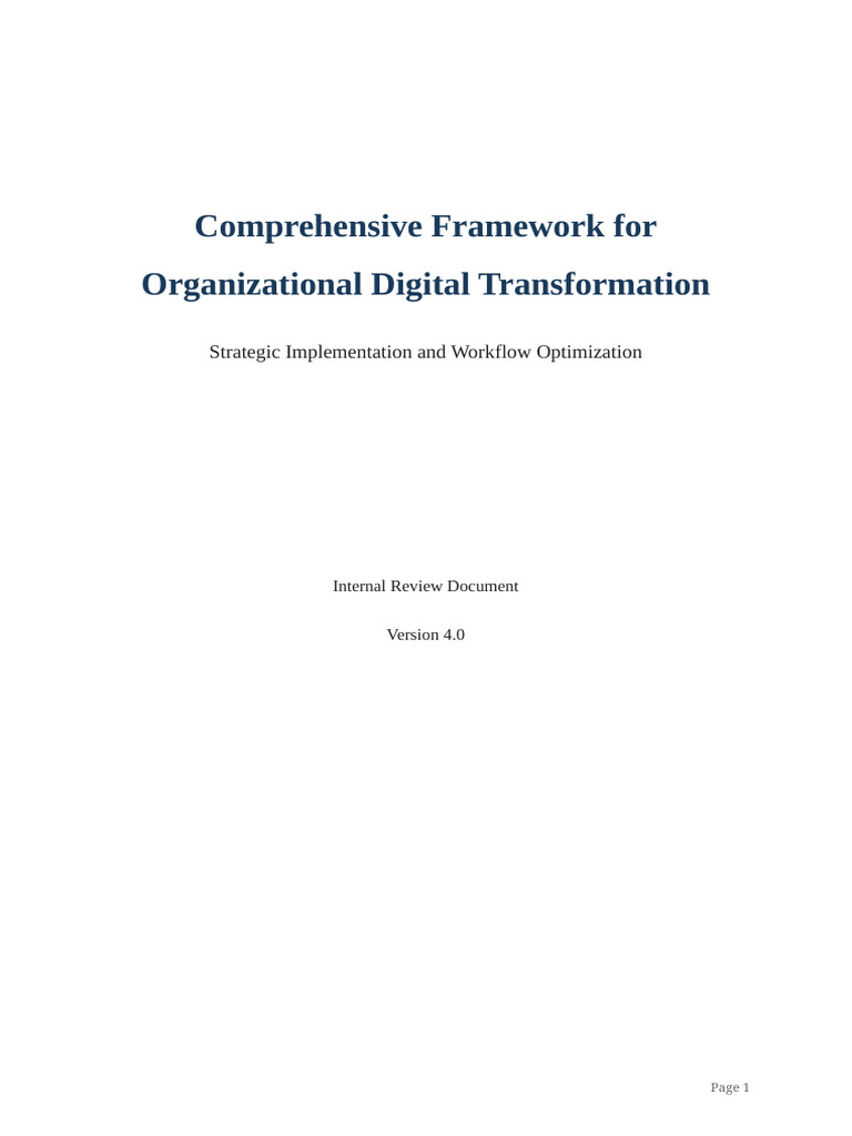 Comprehensive Digital Transformation Framework | PDF | Performance ...