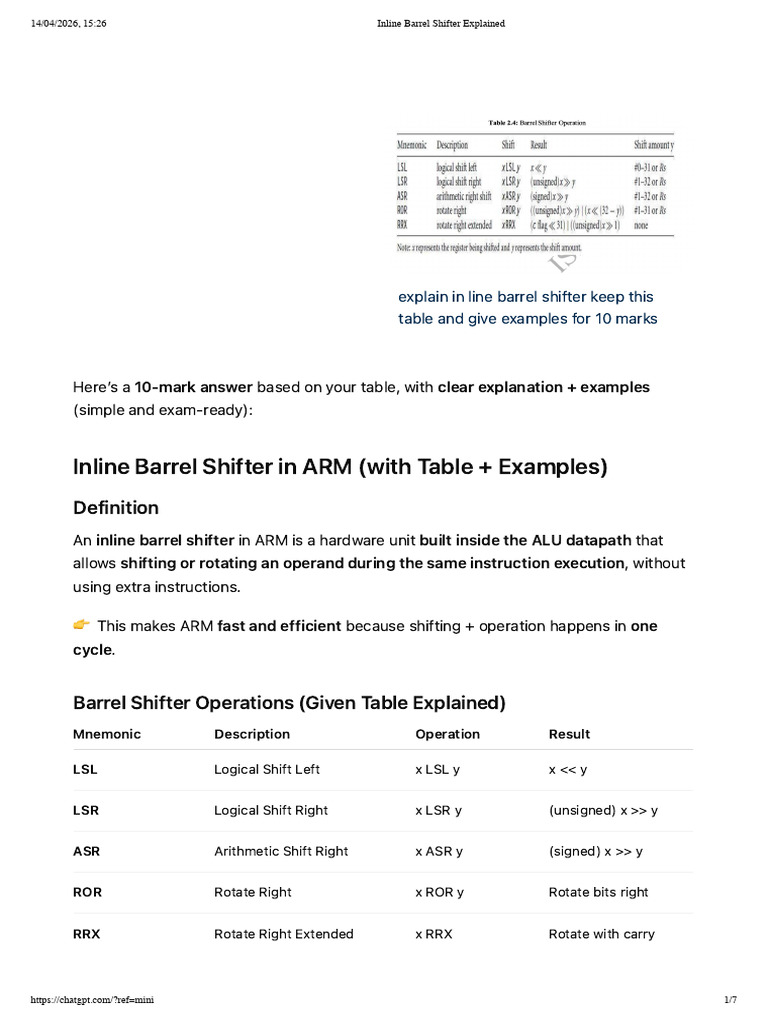 Inline Barrel Shifter Explained | PDF | Central Processing Unit ...