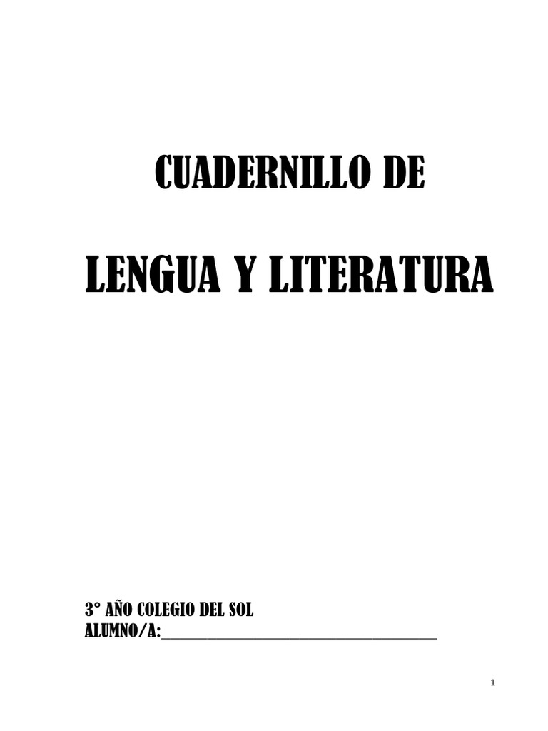 Cuadernillo de Lengua y Literatura | PDF | Realismo literario | Cuentos