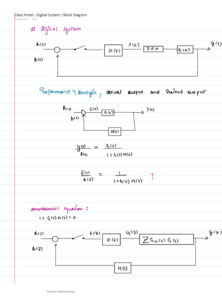 Class Notes - Digital System Block Diagram | PDF