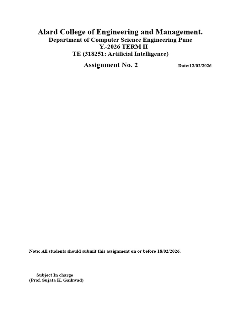 AI Assignment No. 2 - CSE (1) | PDF