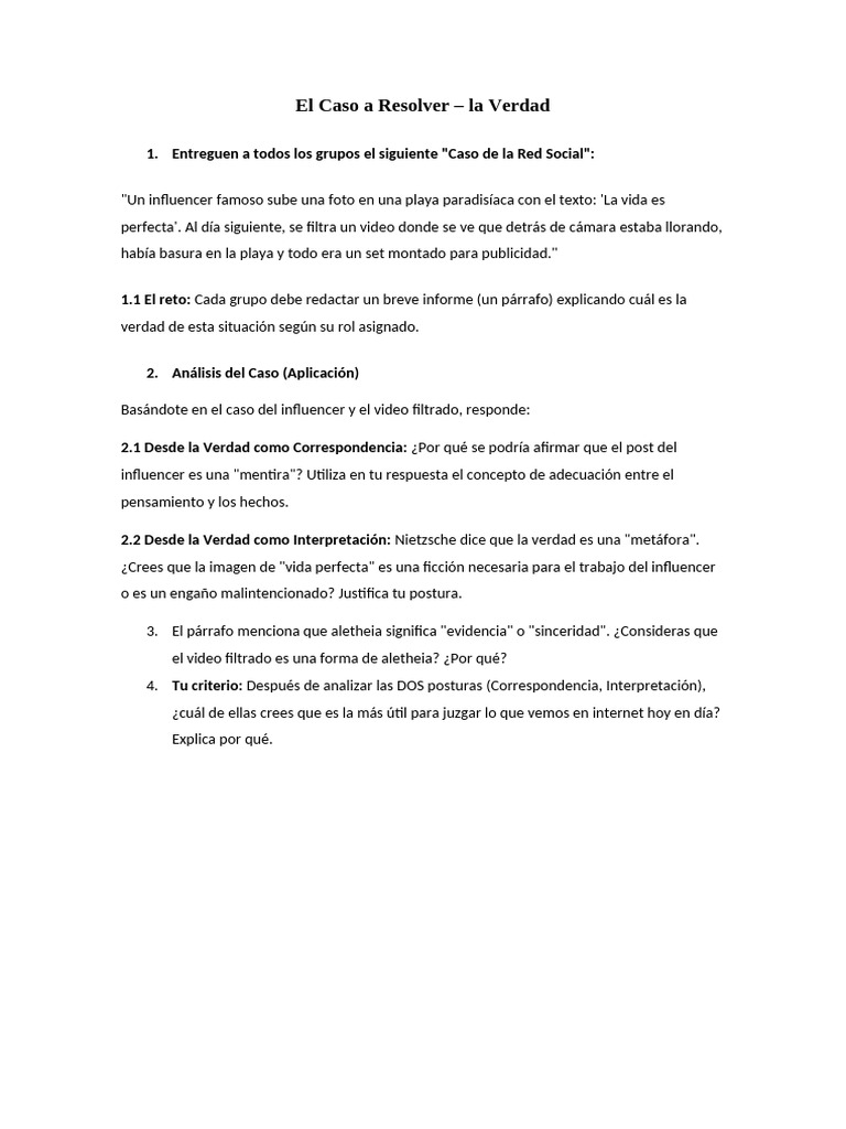 El Caso A Resolver | PDF