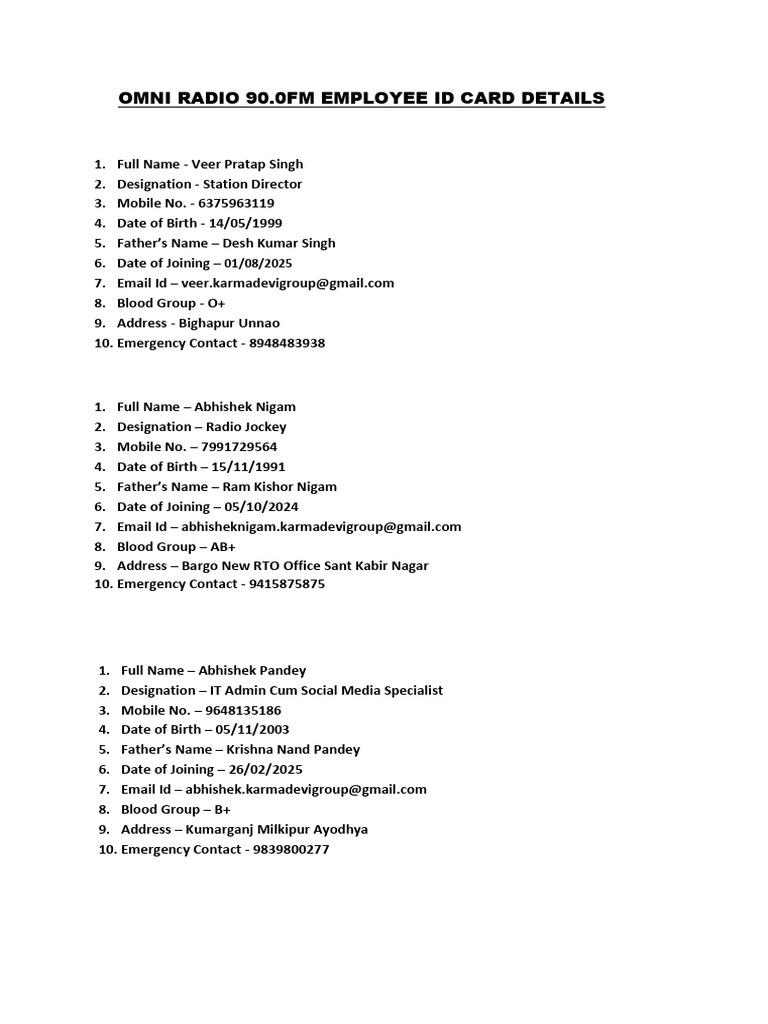 Id Card Final | PDF