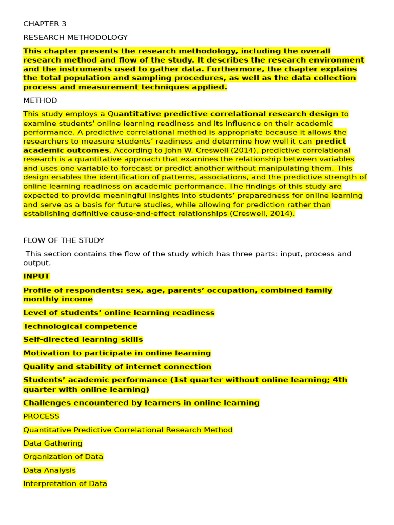 CHAPTER 3 Research | PDF | Survey Methodology | Educational Technology