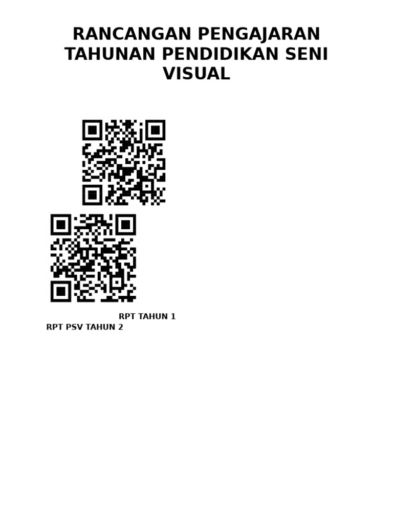 QR RPT Tahun 1 Hingga 6 | PDF