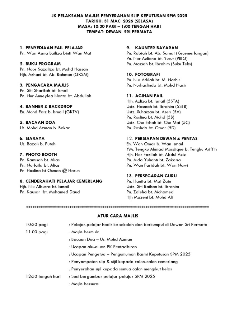JK Result Spm25 | PDF