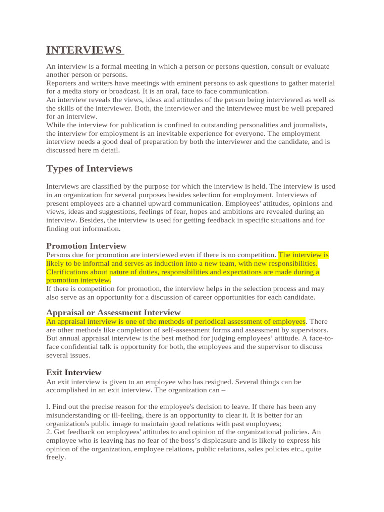 Interview Skills | PDF | Performance Appraisal | Employment