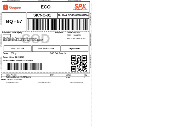 Label Pengiriman 5454 | PDF