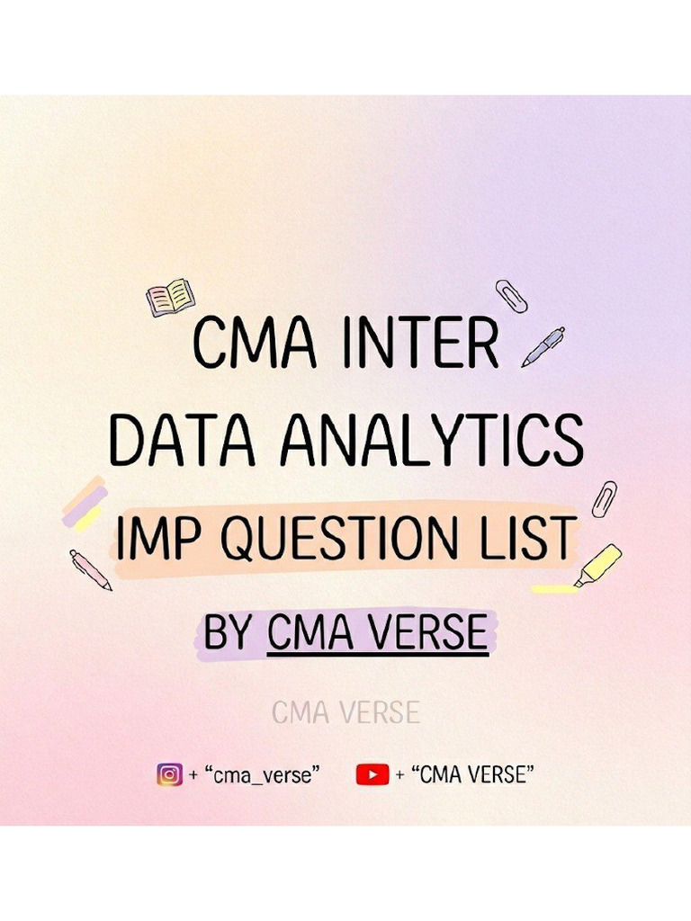 Data Analytics Imp Que by Cma Verse | PDF