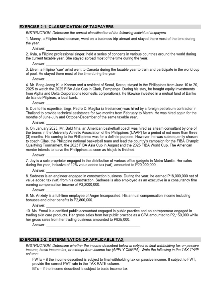 Chapter2_Individual_Taxpayers_Test | PDF | Capital Gains Tax | Taxes
