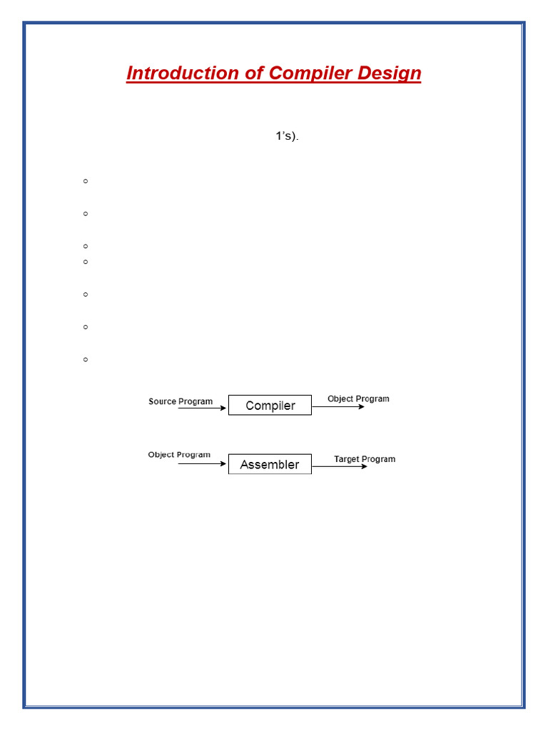 Introduction of Compiler Design | PDF | Parsing | Compiler