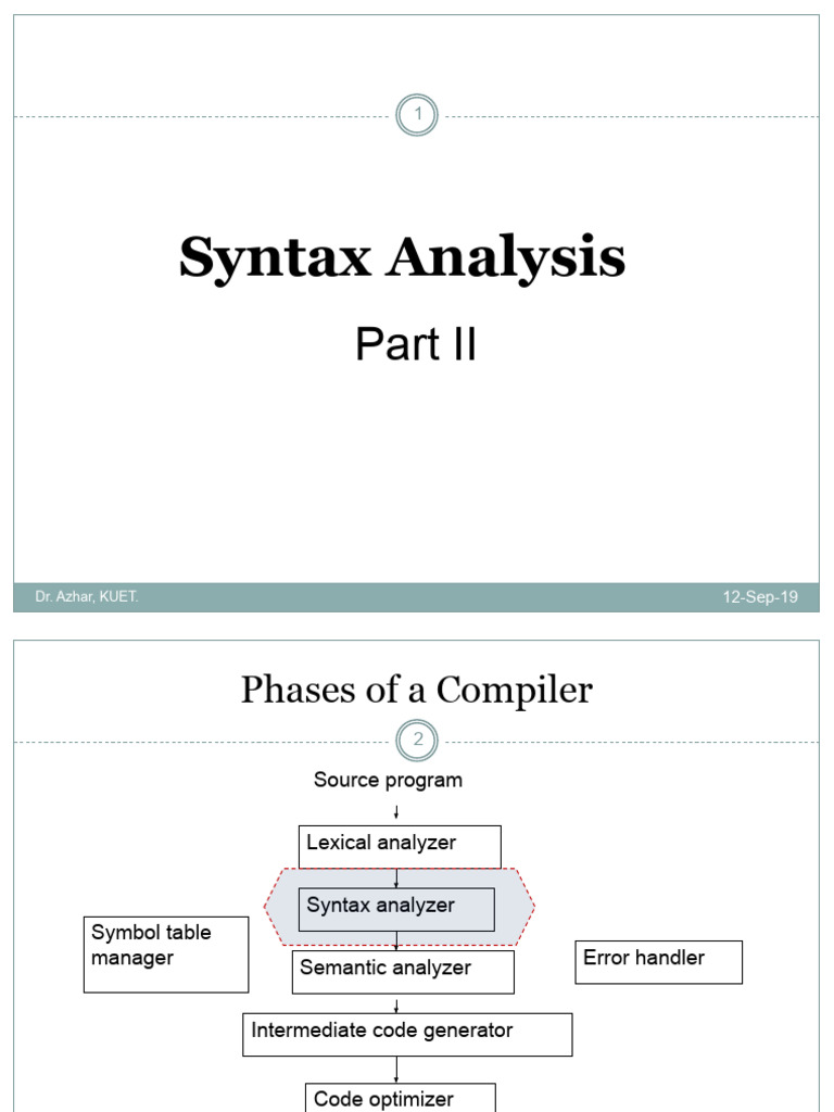 L4_Syntax Analysis_part2 | PDF | Parsing | Grammar