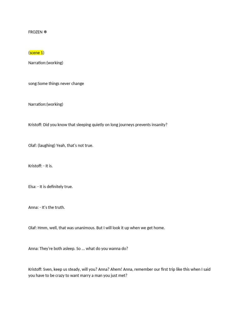 FROZEN Script (1) | PDF