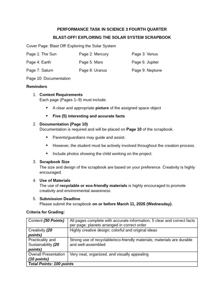 Performance Task in Science 3 Fourth Quarter (1) | PDF