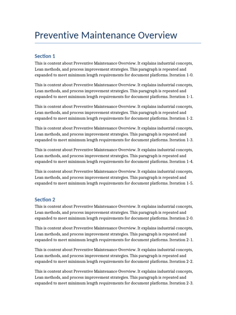 Preventive Maintenance | PDF | Paragraph | Text