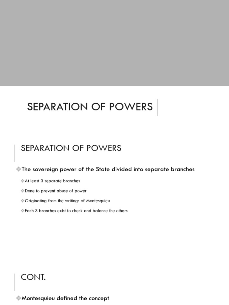 Separation of Powers Final.pptx | PDF | Separation Of Powers ...