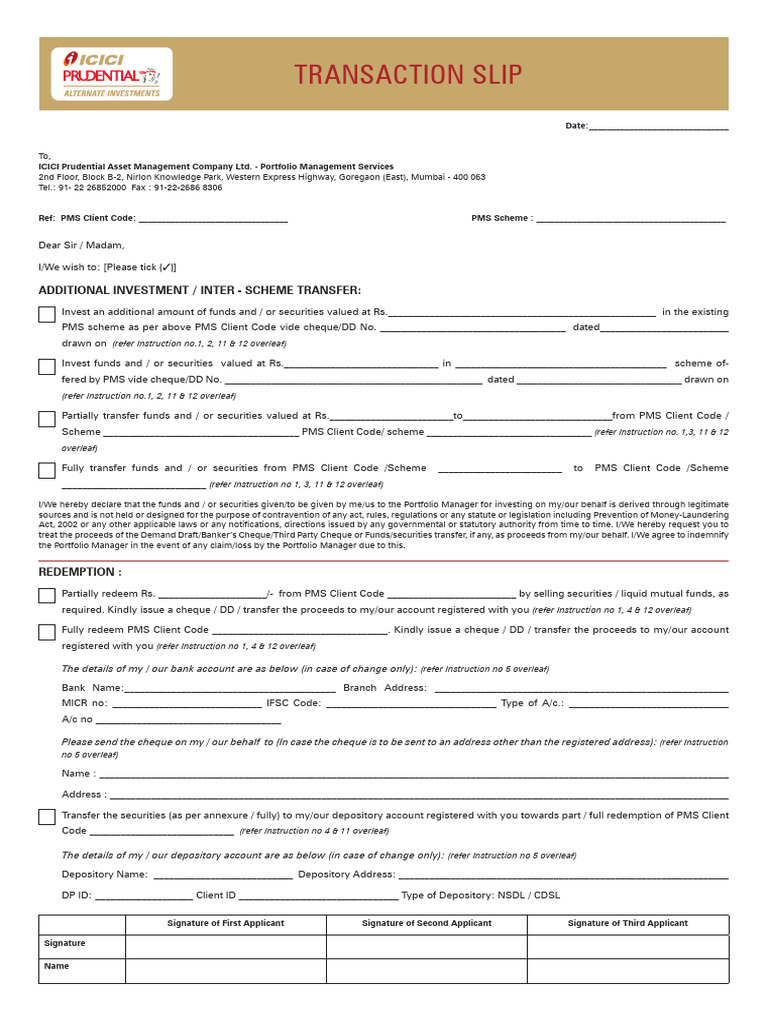 PMS Transaction Slip 221126 124225 | PDF | Securities (Finance ...