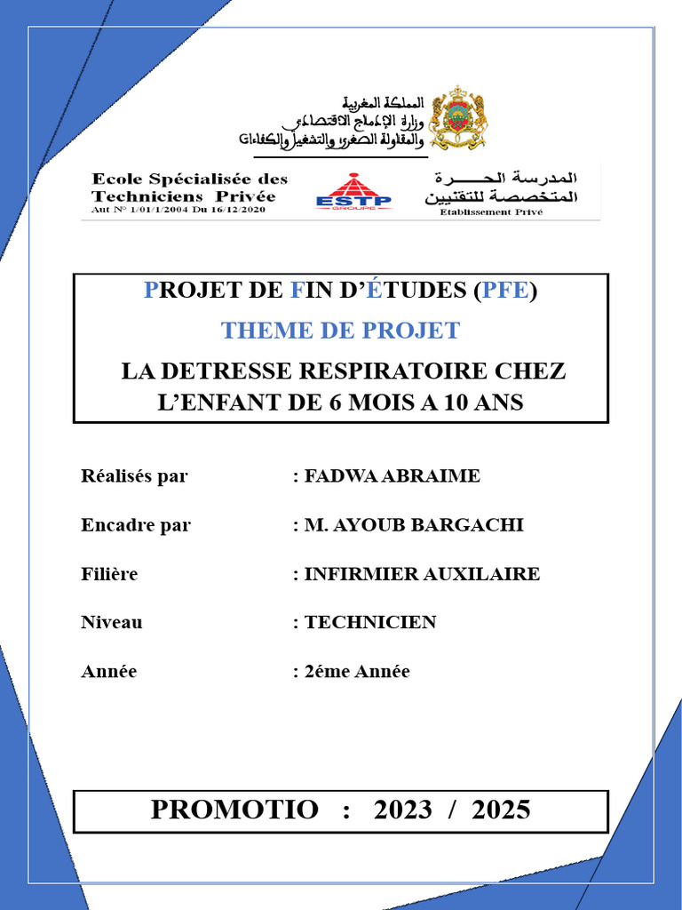 PFE FADWA 2025 | PDF | État de choc circulatoire | Respiration