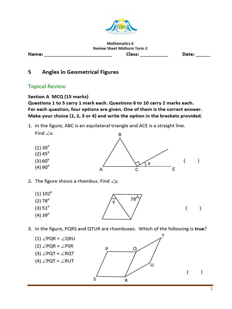 Paanjarat (Mild) Jirathanairinon - Review Paper Math 6 Midterm Term 2 ...