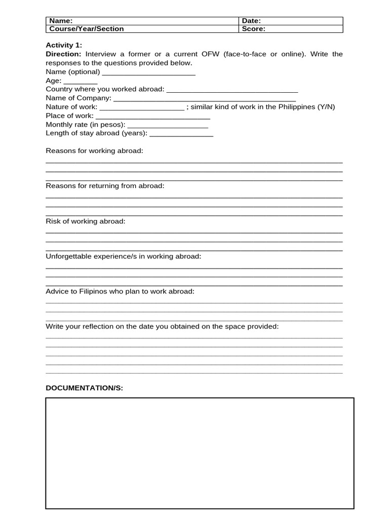Interview Ofw Template | PDF