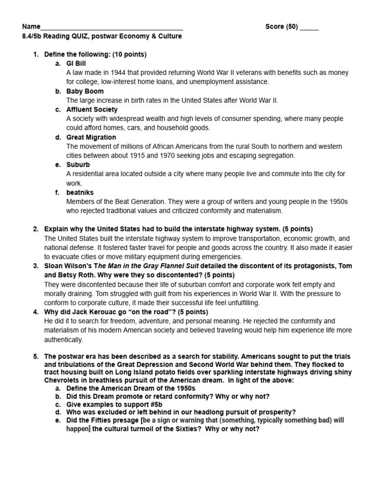 8.4 - 5b Reading QUIZ | PDF | Suburb | Racial Segregation In The United ...