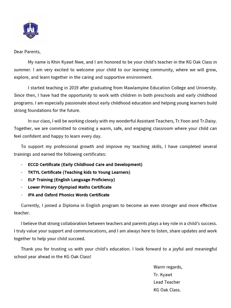 Dear Parent | PDF