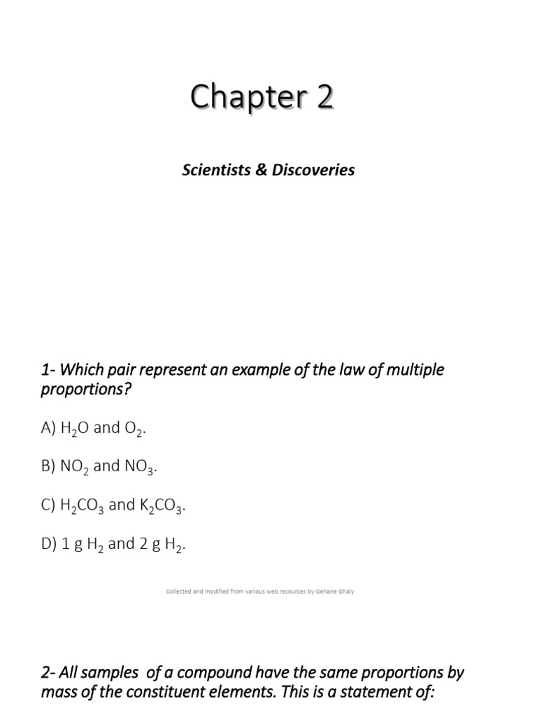 Chapter 2 Practice Problems | PDF | Atoms | Atomic Nucleus