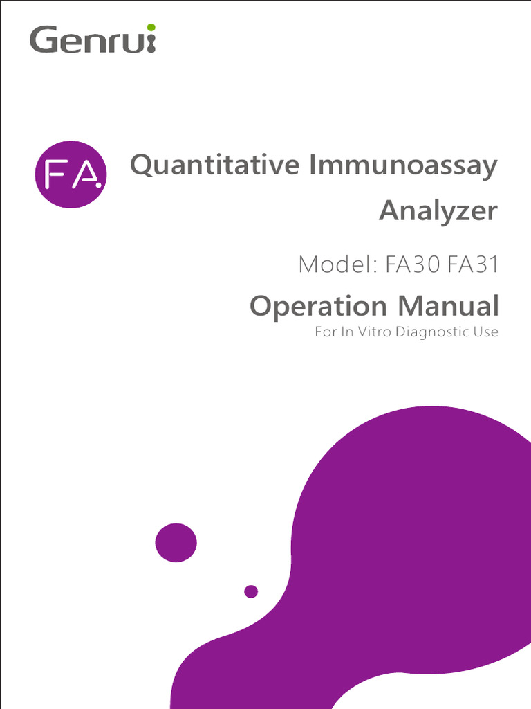 FA30 Operation Manual English | PDF | Waste | Electromagnetic Compatibility