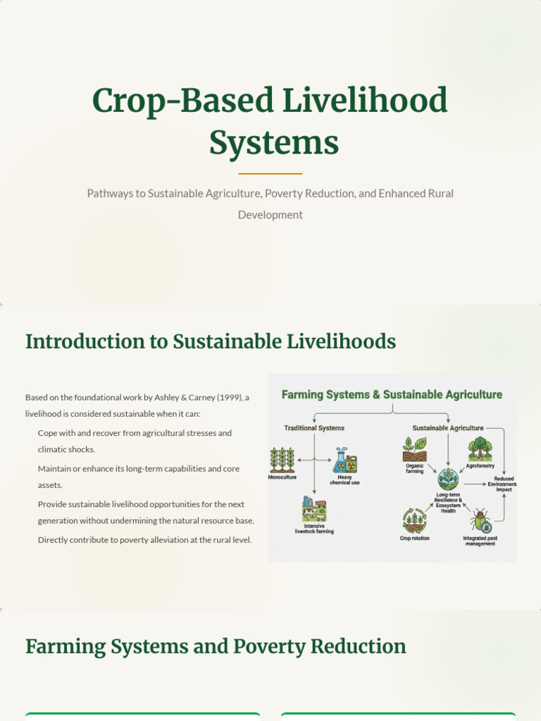 Crop-Based Livelihood Systems | PDF | Agriculture | Sustainable Agriculture