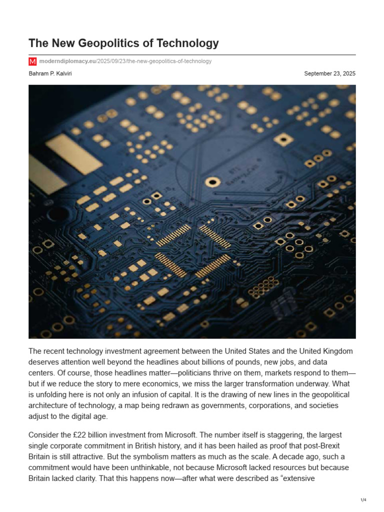13. the New Geopolitics of Technology | PDF | Artificial Intelligence ...