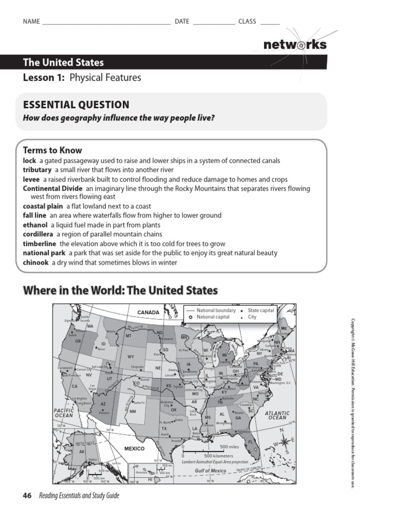 The United States Lesson 1 | PDF | Great Lakes | Great Plains