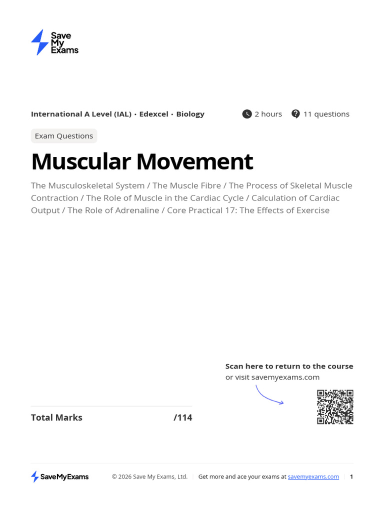 muscular-movement- Edexcel biology solved paper with corrections | PDF ...