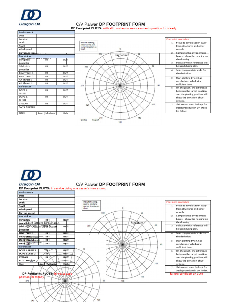 Palwan DP footprint form | PDF | Propeller | Chess Theory