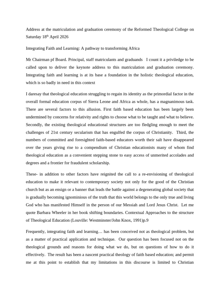 Integration of Faith and Learning | PDF | Faith | Theology