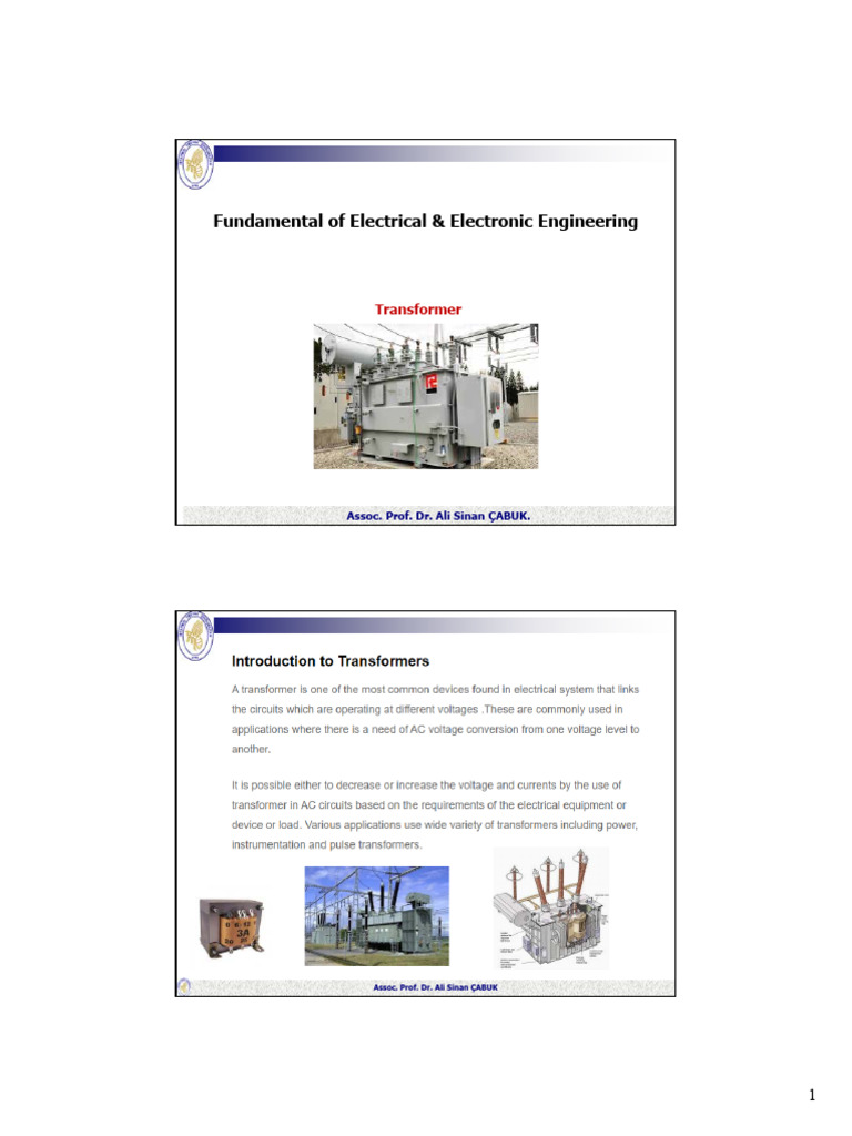Elk226e 12 Transformer-1 | PDF | Transformer | Ac Power