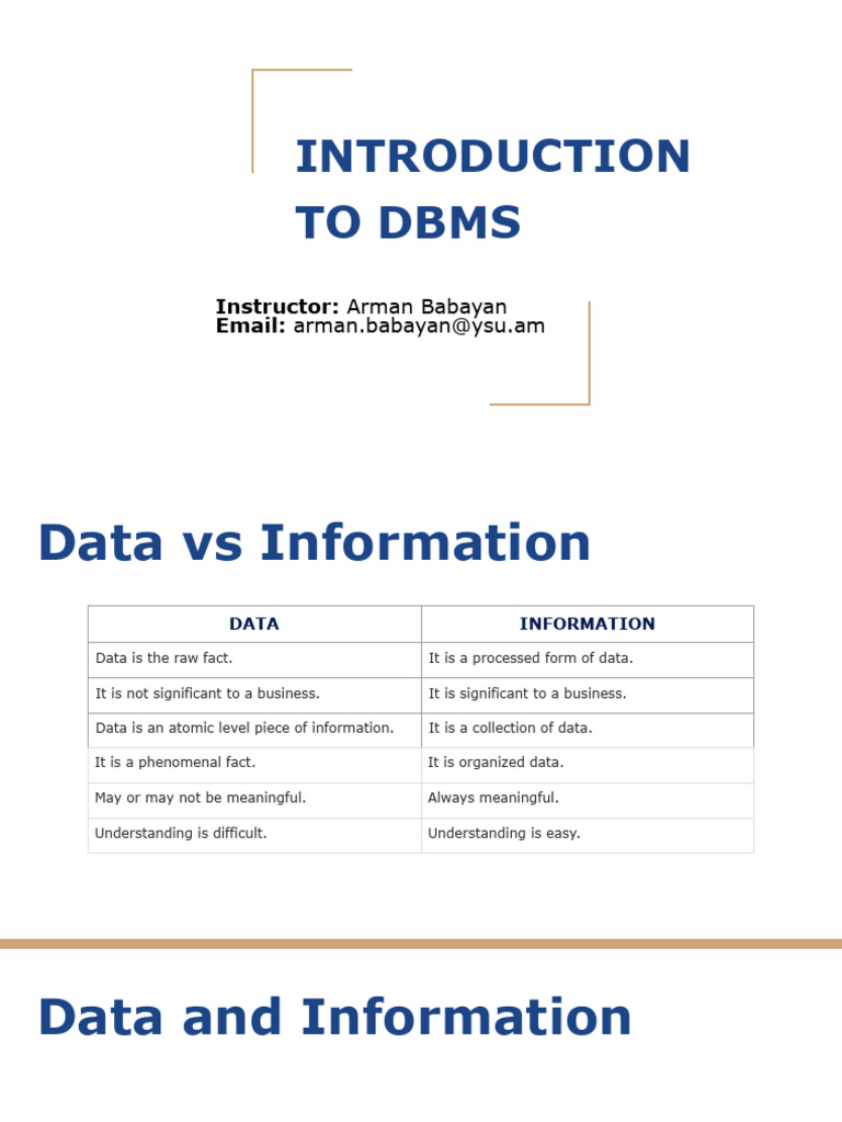 1. Introduction to DBMS | PDF | Relational Database | Databases