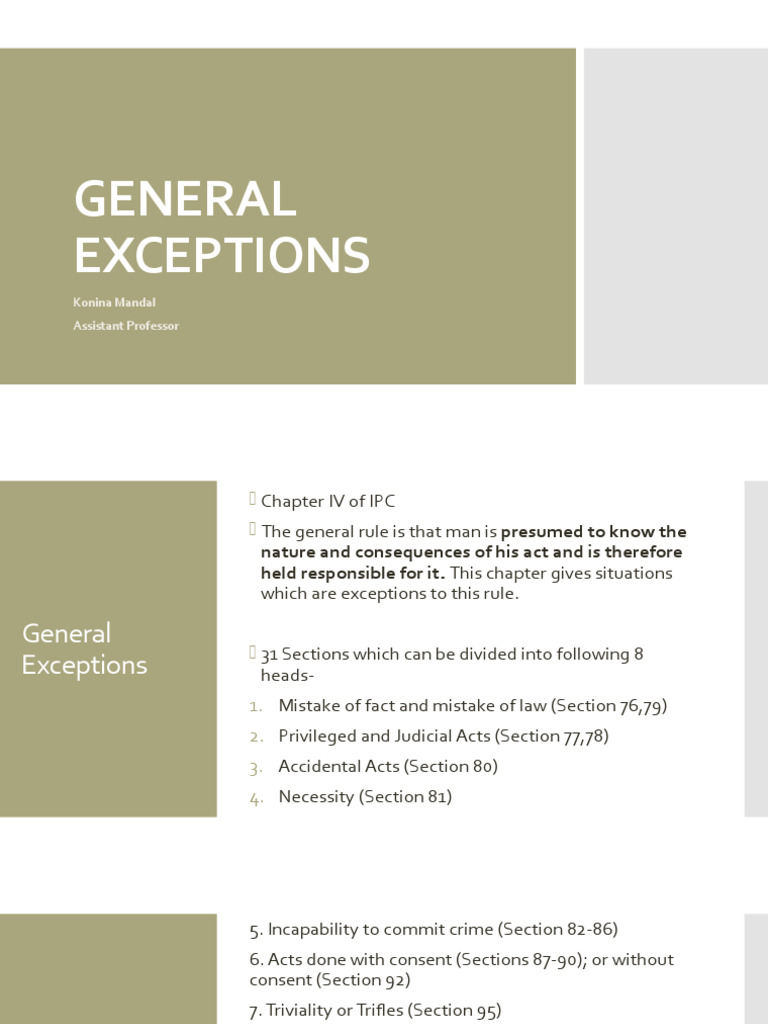 626349182 General Exceptions | PDF | Insanity Defense | Public Law
